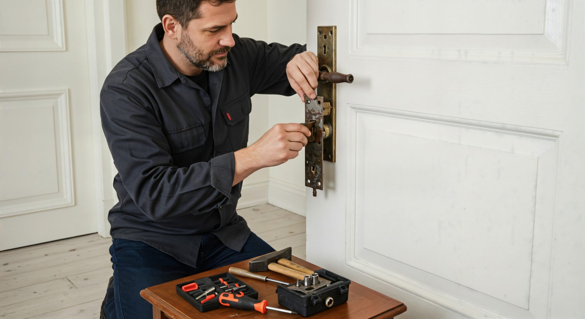 Find the Best Nearest Locksmith to Me | Fast & Reliable Service 24/7 Locksmiths Emergency locksmith responding to a locked door situation.