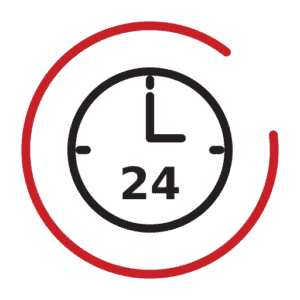 Clock icon representing 24-hour emergency lockout help