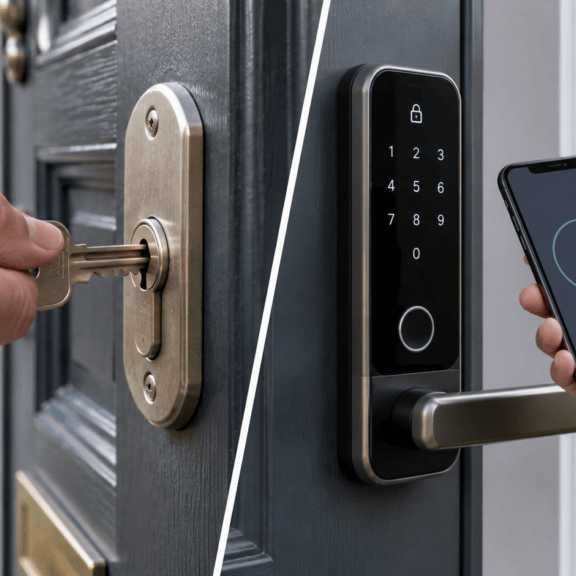 Smart locks in Great Notley compared with traditional door locks